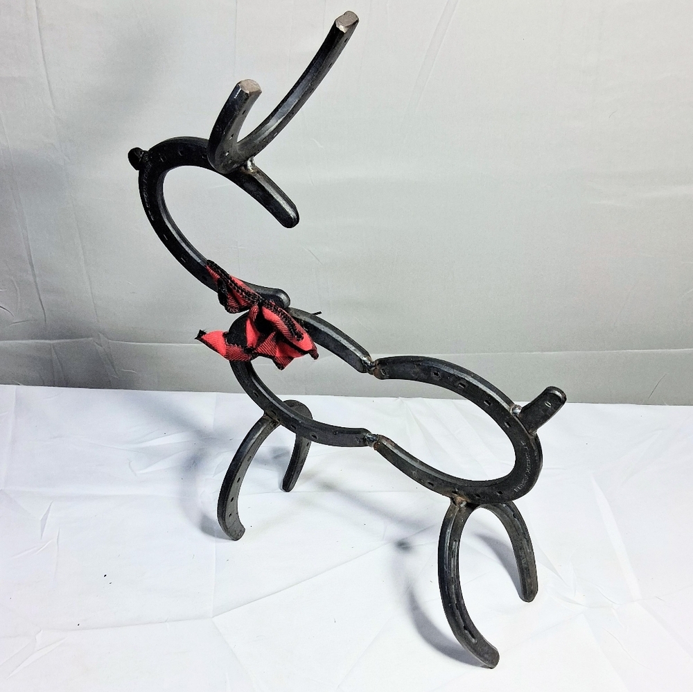 Western Cowboy Cabincore Cottagecore Horseshoe Reindeer Folk Art 17" X 13"